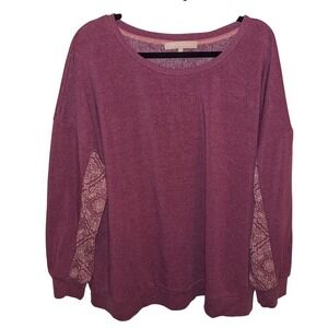 Chloe & Jasmine Purple Lightweight Sweatshirt 1X Soft Lounge Night‎ Fall Winter